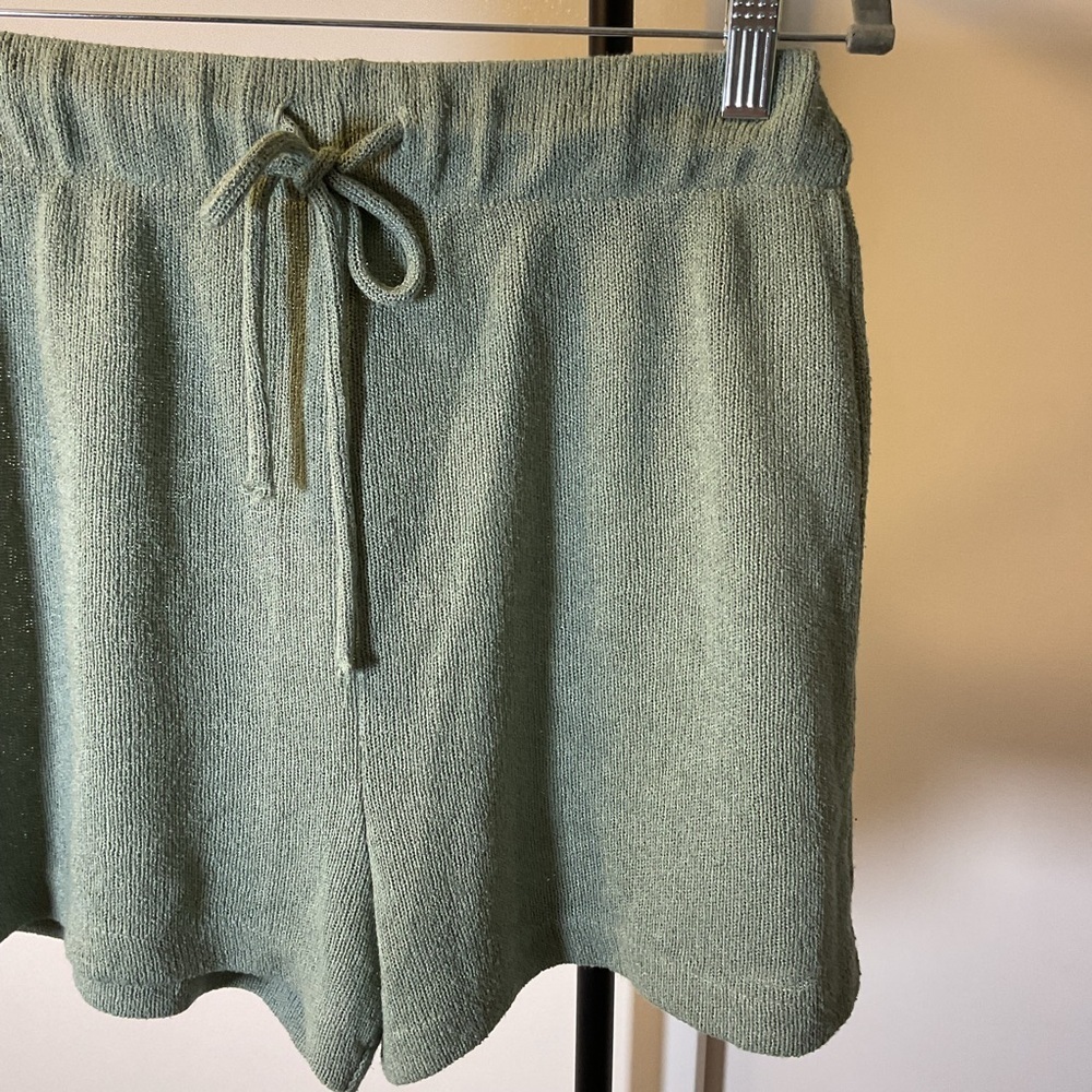 H&M Mint Green High Waisted Athletic Shorts Elastic Tie Waist Pastel Sport Small - Picture 4 of 7